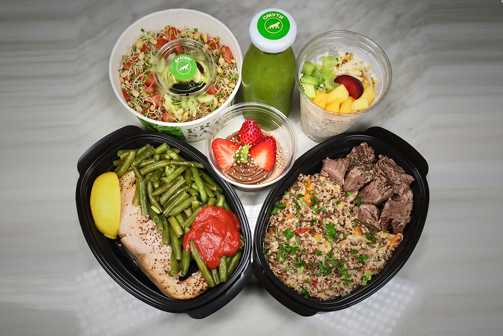 Протеиново меню с телешко, сладък картоф, киноа, сьомга и фасул