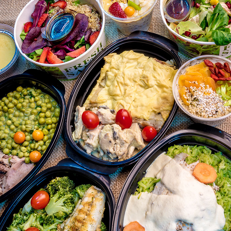 different healthy menus from Fit Panther - close-up plan