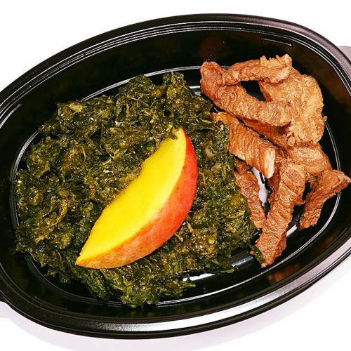 Телешко месо със спанак и манго