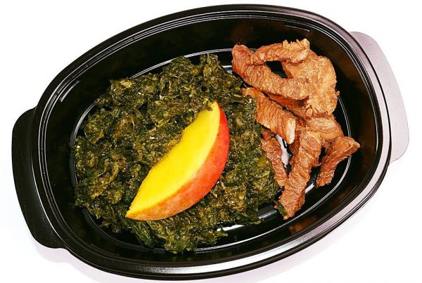 Телешко месо със спанак и манго