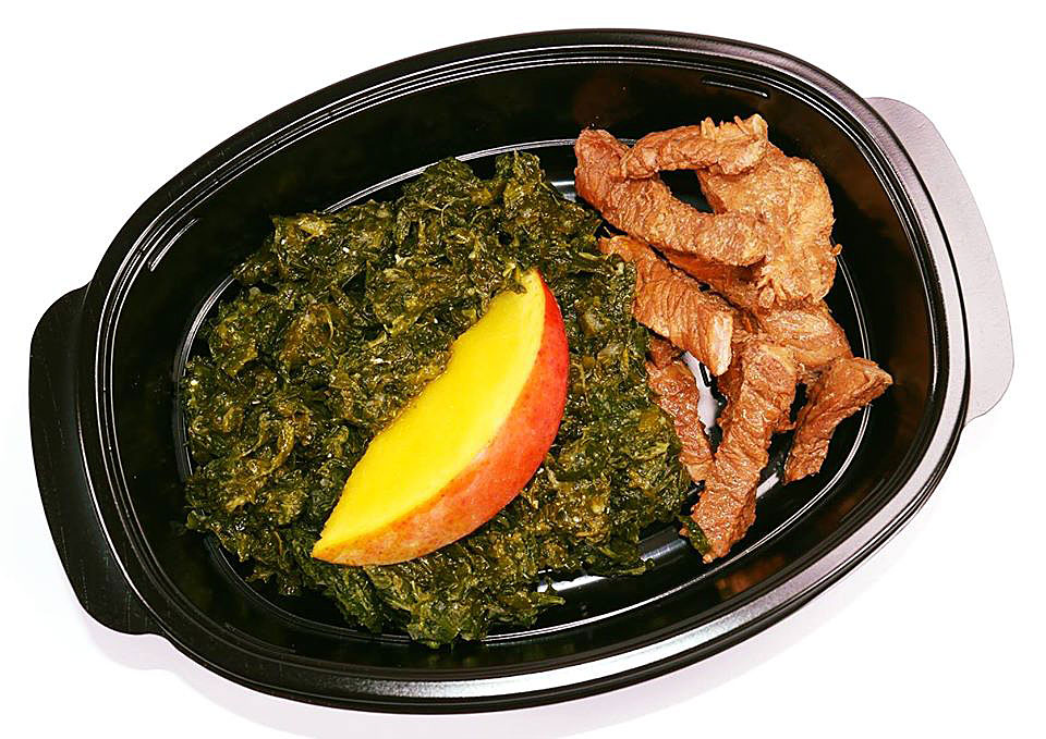 Телешко месо със спанак и манго