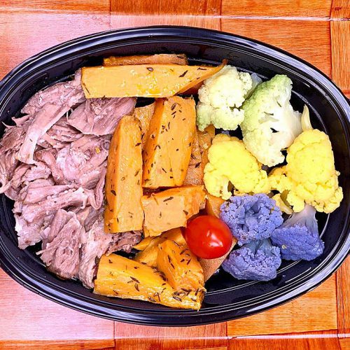 Пуешко със сладък картоф и цветен карфиол