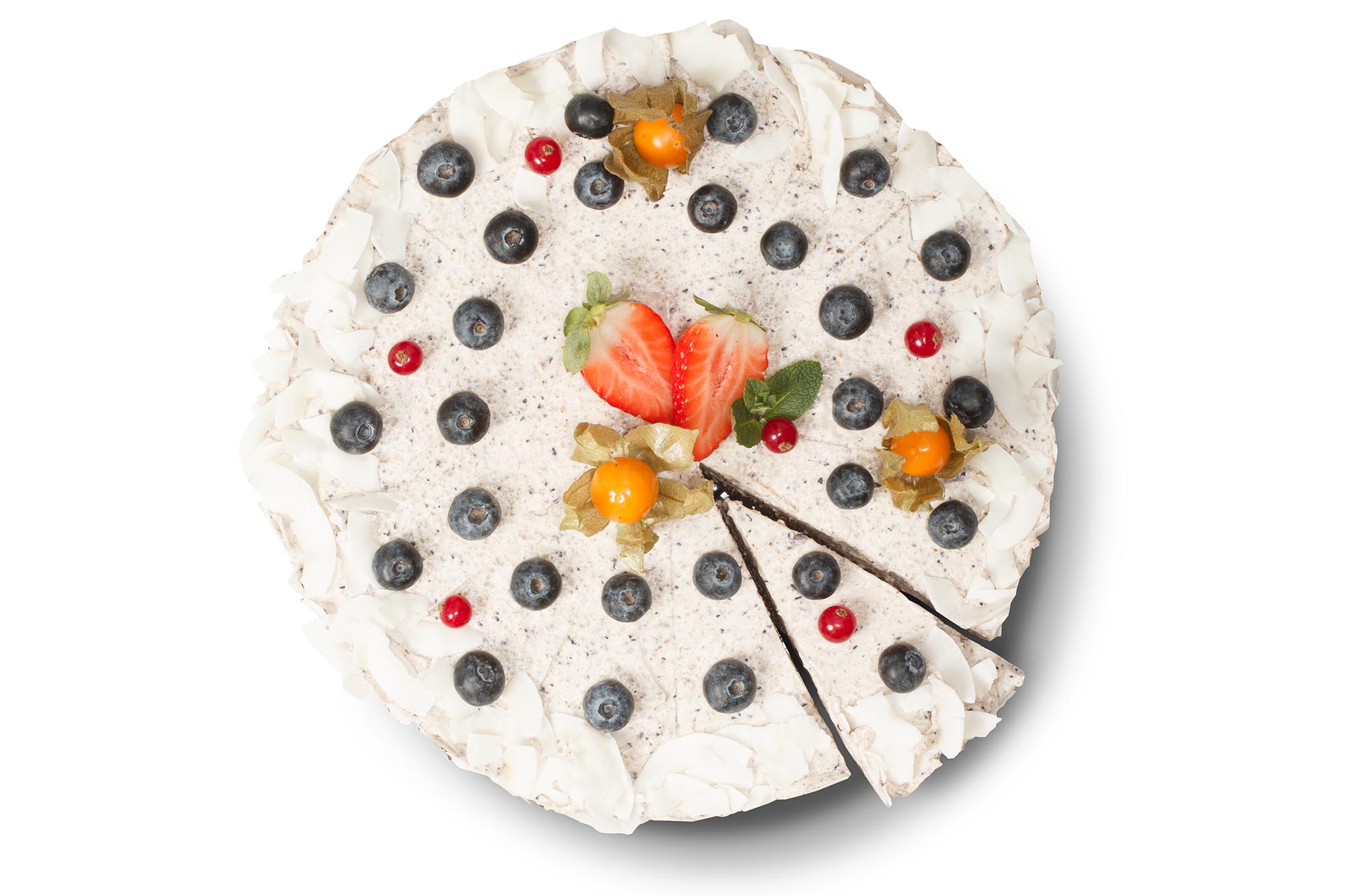 Веган торта с физалис, ягоди и боровинки - снимка 1