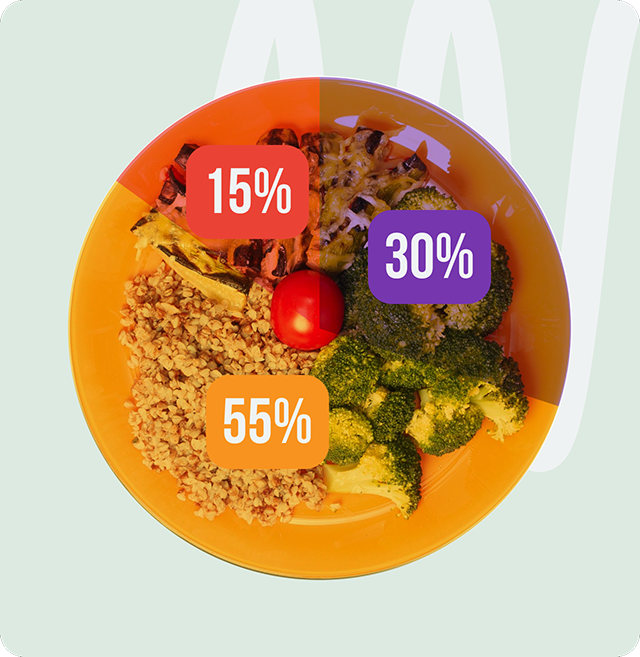 съотношение на белтъчини въглехидрати и мазнини във веган обяд и вечеря меню на кухня fit panther