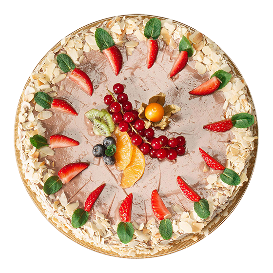 Кето бутикова шоколадова торта с оризова сметана - изображение без фон