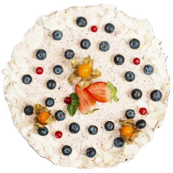 веган бутикова торта с физалис, ягоди и боровинки - изображение без фон