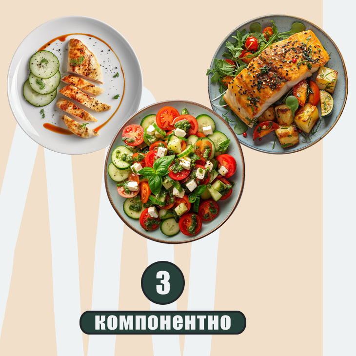 кето меню с обяд и вечеря плюс салата 3-компонентно