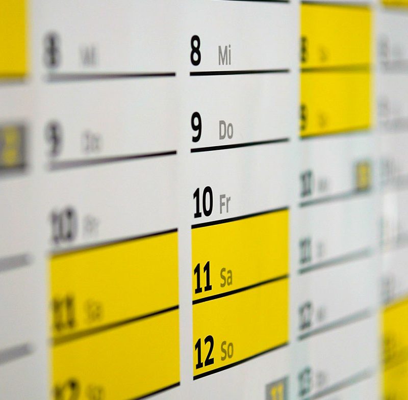 90-дневната диета - календар